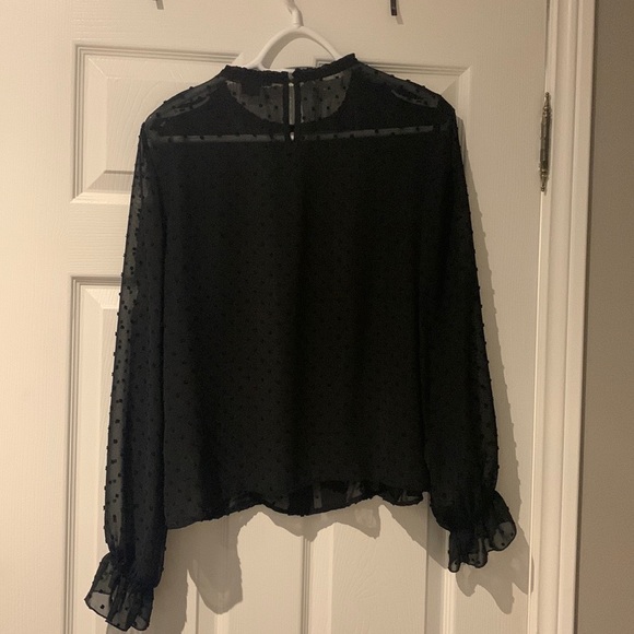 Women’s black sheer polka dot blouse from Suzy Shier - Picture 2 of 8